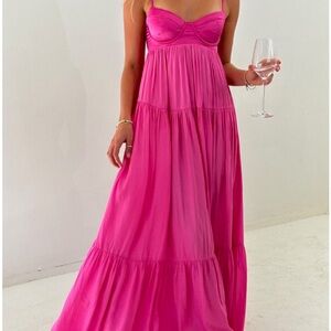 Strapless Pink Maxi Dress - Brand